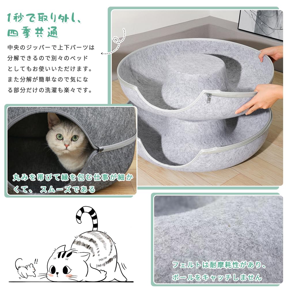Amazon.co.jp: 猫ドーナツ 猫用ベッド ドーム キャットドーナツ 猫